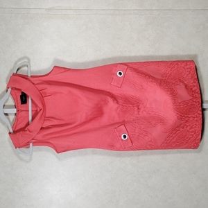 11542 Just Taylor orange textured sleeveless dress 8